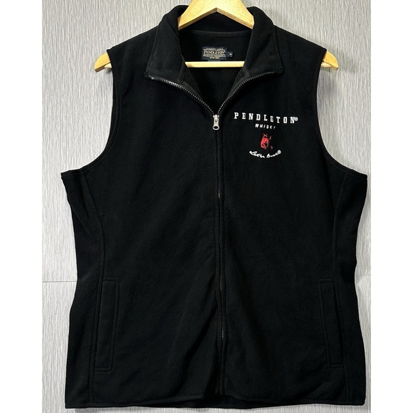 Pendleton Other - Pendleton Whisky Let's Buck Black Fleece Zip Embroidered Vest Men's SZ: XL